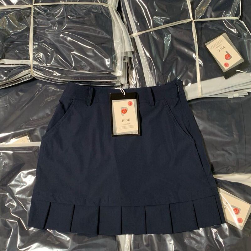 Golf Summer Navy Blue Vintage Base Short Skirt Women's Thai Pleated Skirt Skirt Pants Skirt