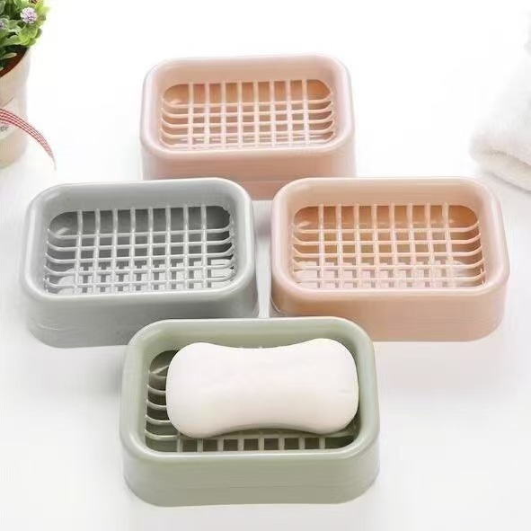 Soap Box Double Compartment Drain European Style Bathroom Bathroom Soap Box Home Student Dormitory Set Mesh Soap Box