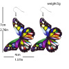 Simulation butterfly leather earrings colorful wings, butterfly leather earrings stable supply of supply cross -border set earrings