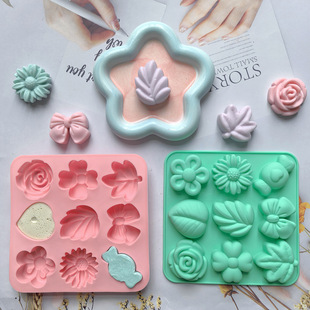 9 even 9 flower 780 chocolate biscuit silicone mold candy pudding dessert mold cake baking utensils