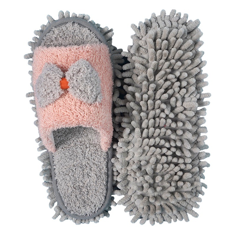 Floor Wipe Slippers Mop Chenille Bottom Lazy Removable and Washable Silent Home Kitchen Indoor Cloth Mop Shoe Cover k