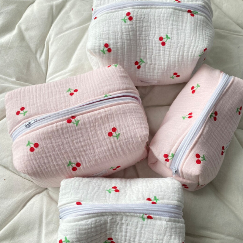 日本の小清新な格子縞化粧バッグかわいい少女旅行洗面バッグ携帯春夏手持ち収納バッグ|undefined