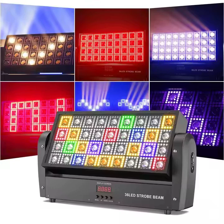 36 LED качающаяся радиевная занавеска строб-свет RGBW сценическое party точечное управление лучом крашение движущаяся головка матричный эффект свет