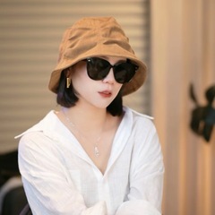 韩系复古美拉德渔夫帽女秋冬新款气质显脸小盆帽百搭褶皱遮阳帽子