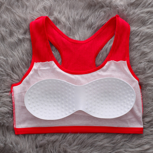 【Second-hand】Birthday Year Girl's Bra and Panties Set, Red Innerwear for Teenage Girls, Pure Cotton Developmental Set