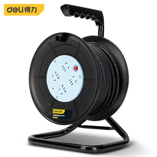 Deli Mobile Cable Tray 4-position 1.0-square 10A Strip Line 30 m Wire Towing Line Reel Overheat Protection 5 Holes