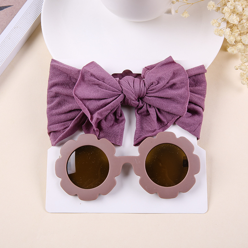 Simple Style Solid Color Bow Knot Nylon Hair Band 2 Piece Set display picture 5