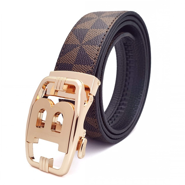 Cinturón de cuero genuino para hombre, informal, de negocios, impreso, popular, resistente a los arañazos y al desgaste, hebilla de cinturón, fabricante transfronterizo, venta directa al por mayor