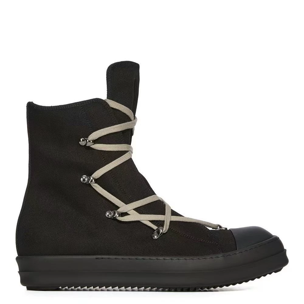 RO Classic High Bang Tide Boxing Мужские холст туфли с толстым подошвом увеличенные туфли