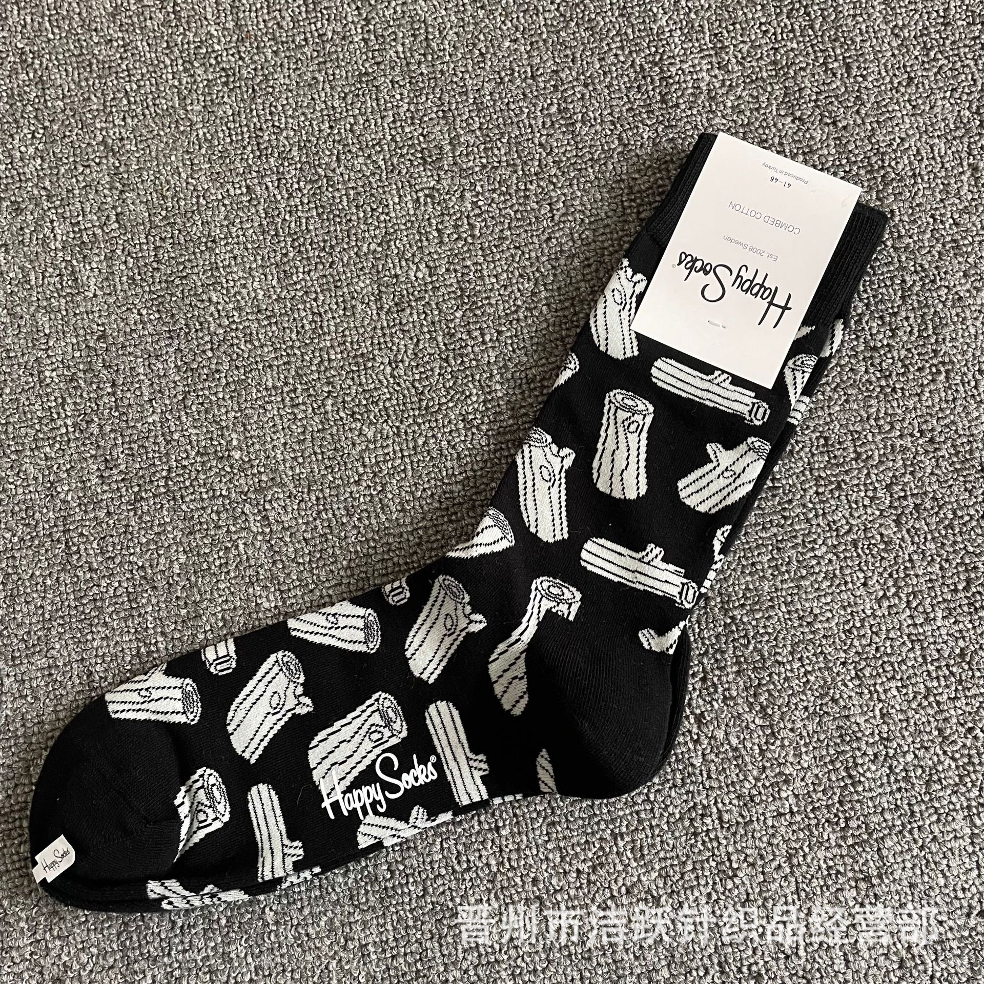 Happy socks新品高品质ハイレザー男性ソックススウェーデンコットンソックスファッションソックスカップルinsロング美脚ソックス