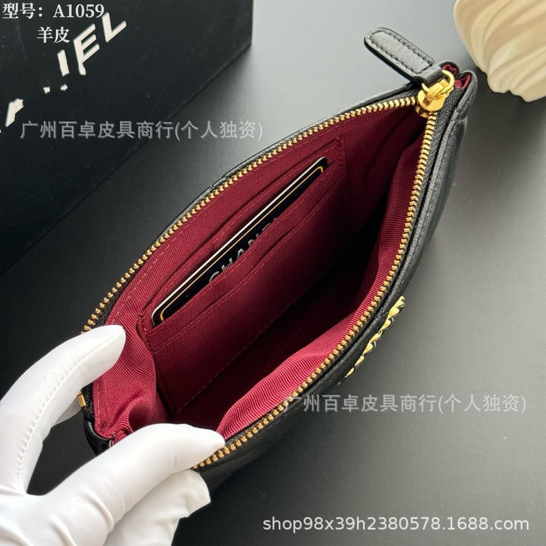 D-House Large Diamond Quilted Women's Clutch Bag Lambskin Evening Bag Zipper Genuine Leather Phone Envelope Bag - Thumbnail 3