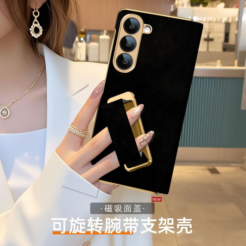翻盖腕带支架羊巴皮适用zfold7壳Galaxy Z Fold7折叠屏全包保护套|undefined
