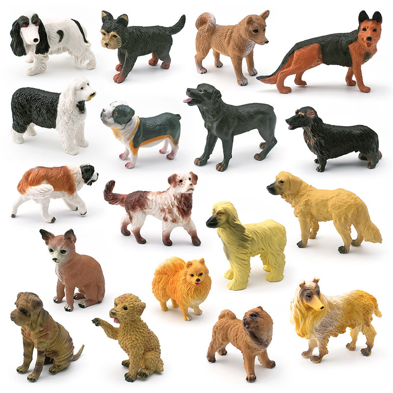 Simulación transfronteriza famoso modelo de perro Pastor Chihuahua Golden Retriever Bomei Shiba Inu mini perro mascota adornos estáticos