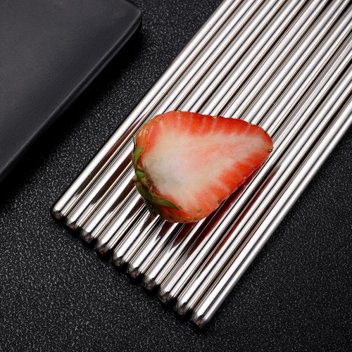 Wholesale chopsticks for home use, canteen fast food, high temperature sterilizable chopsticks set, laser logo stainless steel chopsticks