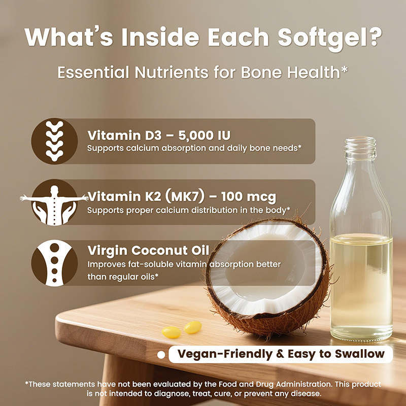 维生素D3+K2软胶囊VitaminD3&K2 Softgels跨境爆款亚马逊TK保健品|undefined