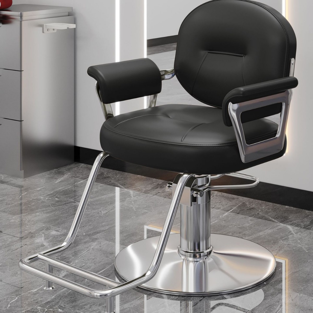 Nueva silla de peluquería en línea se puede elevar y bajar silla de peluquería de alta gama silla de peluquería especial silla de corte de pelo lujoso