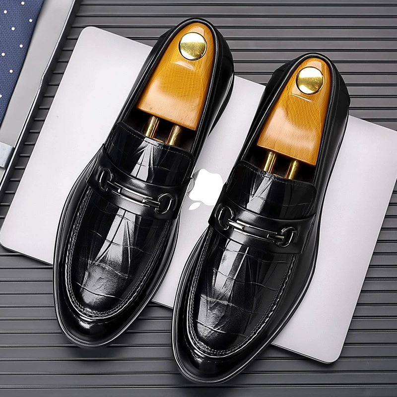 Кожаные мужские кожаные бобы с рисунком крокодил на голове