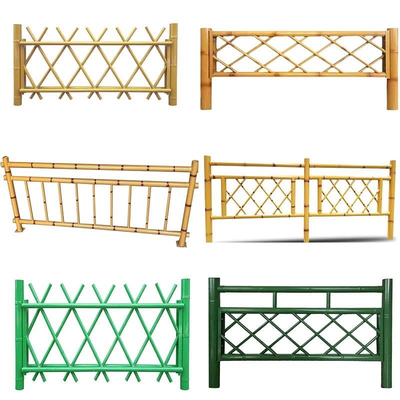 acero inoxidable imitación de bambú barandilla nuevo jardín rural huerto imitación de bambú tubo valla valla valla de jardín césped imitación de bambú valla