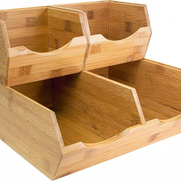 Cross-border Bamboo Food Storage Cabinet Stackable Potato and Onion Storage Box Household Kitchen Storage Rack