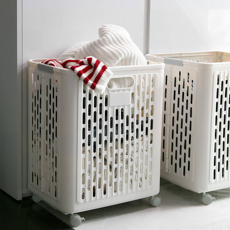 Bathroom Storage Dirty Clothes Blue Dirty Clothes Storage Household Pulley Storage Basket Balcony Hollow Foldableable Dirty Clothes Basket
