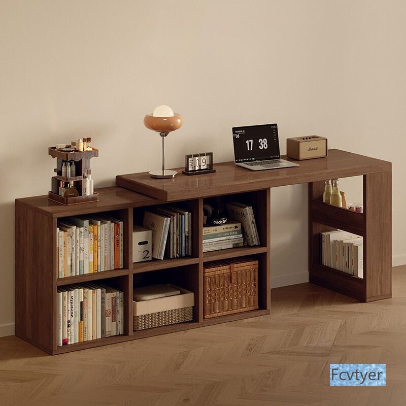 Hao Bang One-Piece L Rotatable Bookshelf Bookcase Table Corner Desk Corner Computer Desk Bedroom Dressing Table