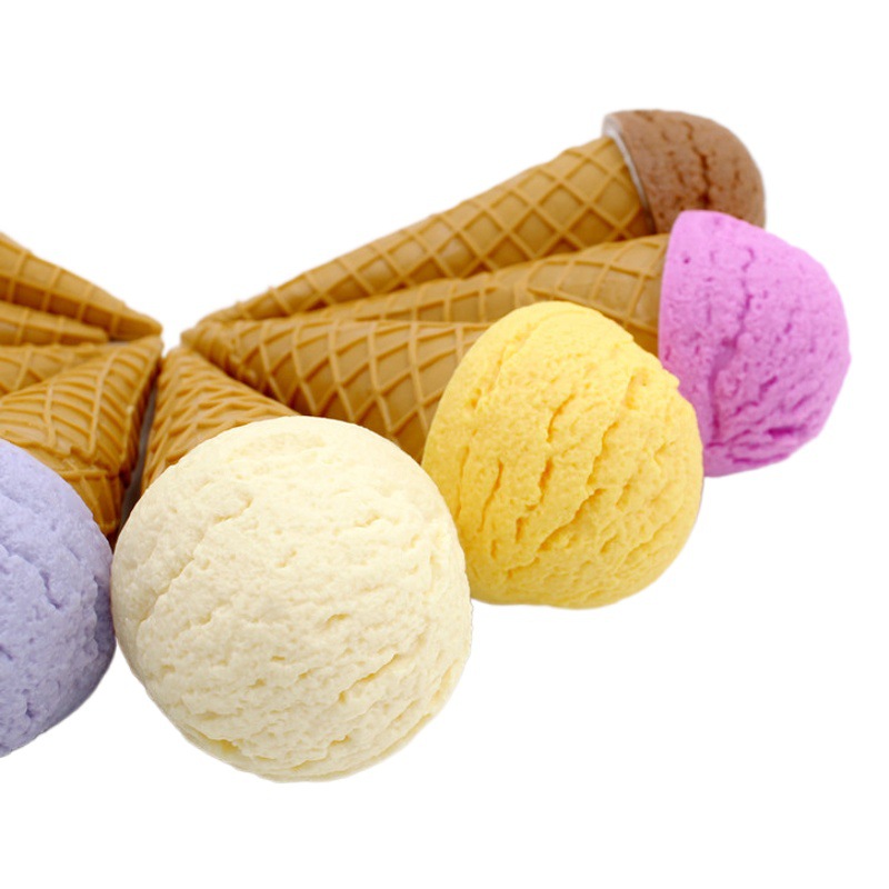 PVC simulación bebida fría modelo de helado crujiente punta huevo titular cono postre falso helado postre accesorios de decoración