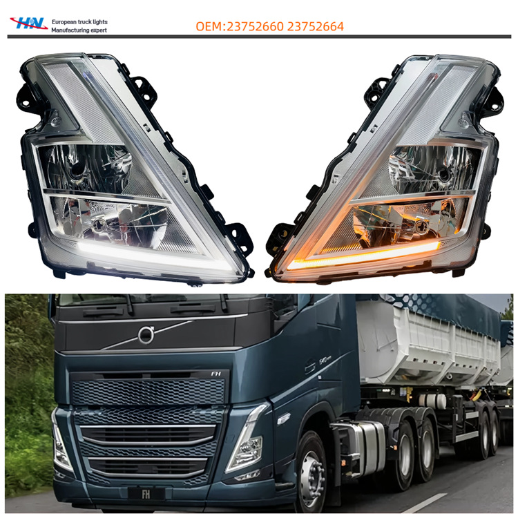 Aplicable a Volvo Trucks serie FH5 conjunto de faro delantero faro nuevo tipo de lámpara de halógeno de lado LED