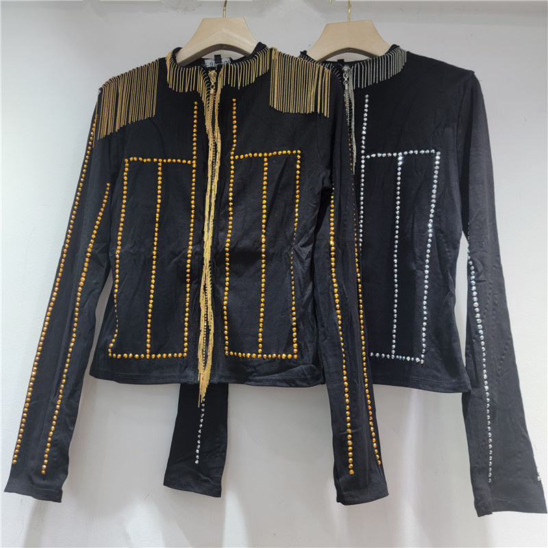 Nicho de diseño universal caliente diamante bordilla cardián abrigo de mujer estilo exterior cuello de altura delgado corto abrigo de moda image 1