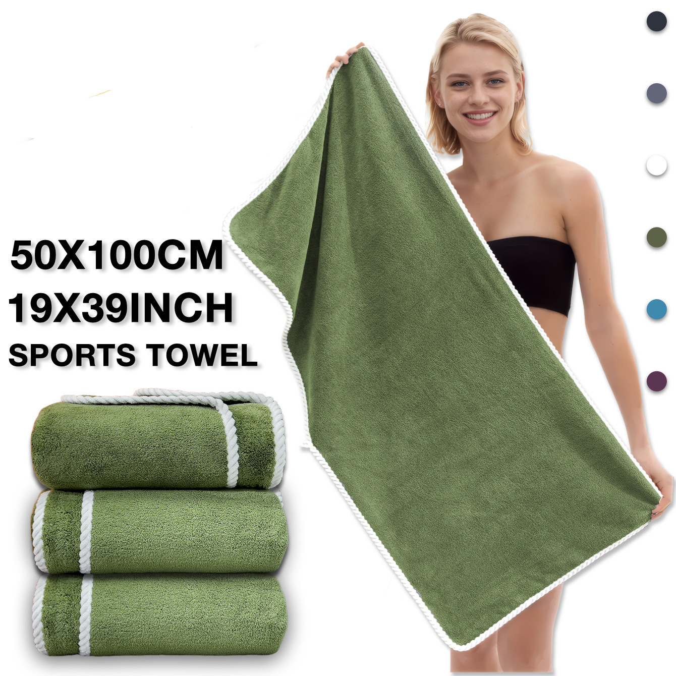 Serviette de visage en polaire corail douce serviette de bain_voghion.com