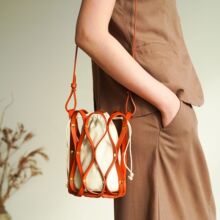 新款真皮女包树羔皮编织镂空斜挎包休闲简约百搭单肩包女士包包