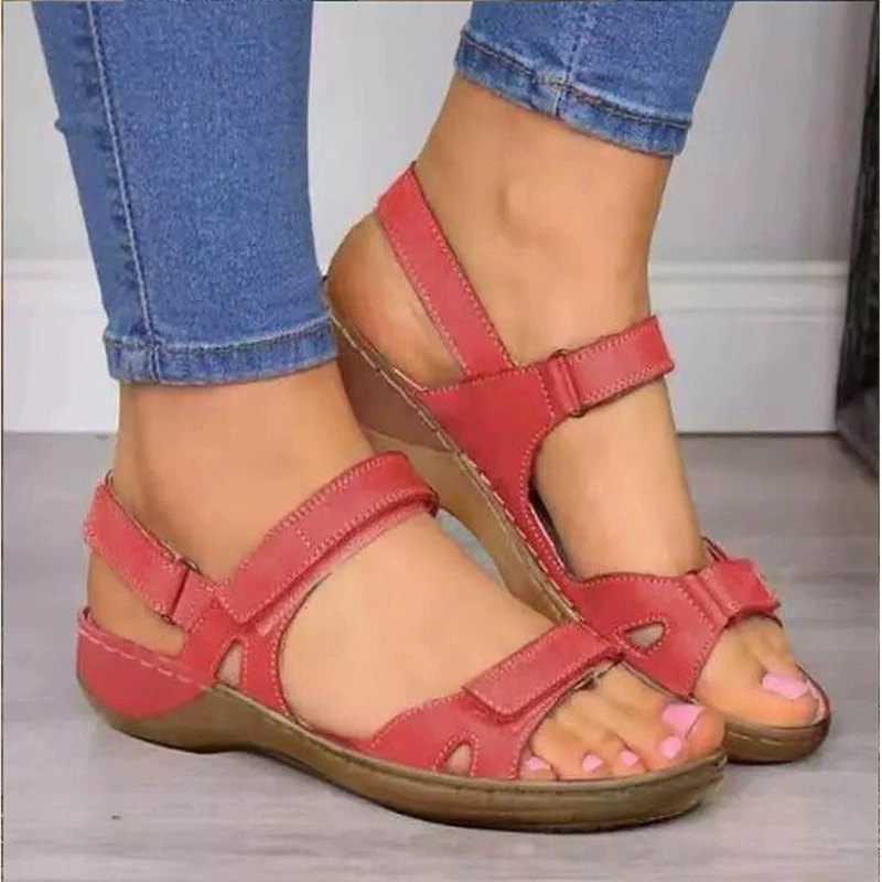 Внешняя торговля Новый спот Amazon трансграничный специально для 43 больших размеров толстых подошв на кончике на каблуке женской обуви на липучке