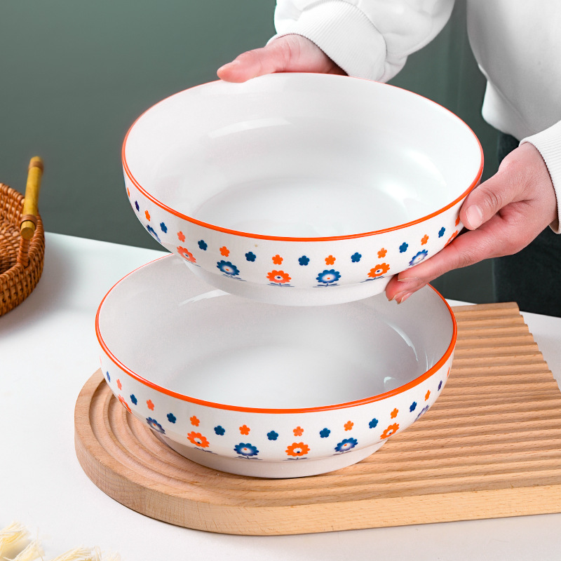 酸菜鱼陶瓷大汤碗家用毛血旺釉下彩ins风清新陶瓷汤碗螺蛳粉汤碗