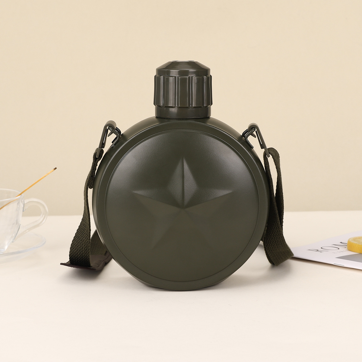 Nuevo acero inoxidable 304 taza de aislamiento al aire libre grúa de gran capacidad hervidor deportivo coche de cinco estrellas hervidor portátil plano