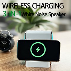 ワイヤレス充電スピーカー ホワイトノイズ 睡眠補助 Bluetoothスピーカー 携帯電話スタンド 雰囲気照明 多機能クリエイティブスピーカー