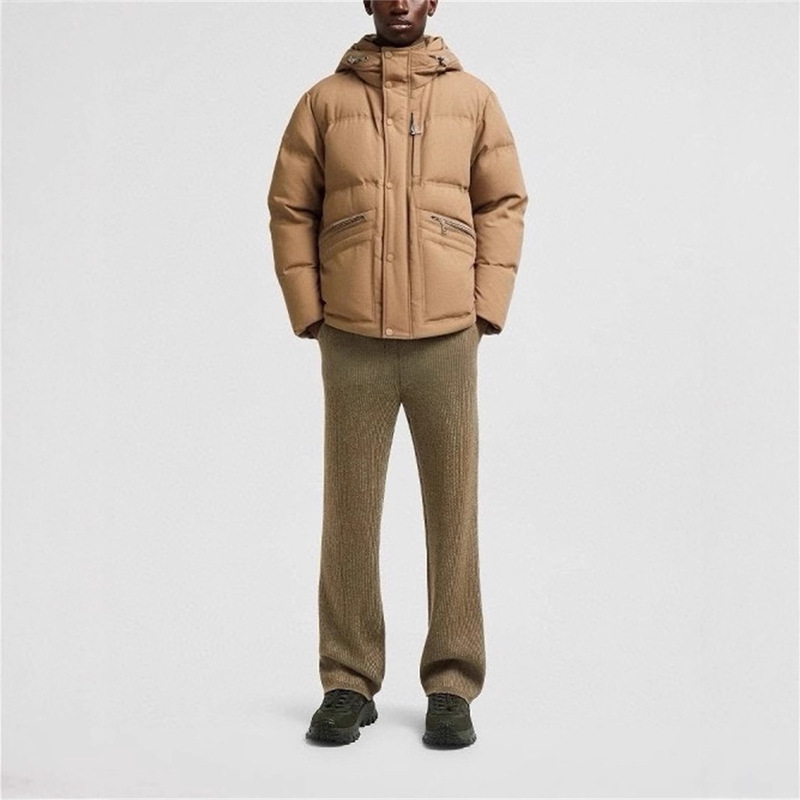 High-end men's clothing series wool stitching knitted stand collar down jacket mc masked fake two-piece down jacket