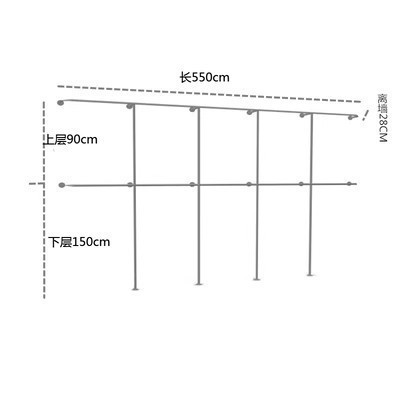 더블 레이어 길이 550*높이 240CM 스테인레스 스틸 브러시드 실버