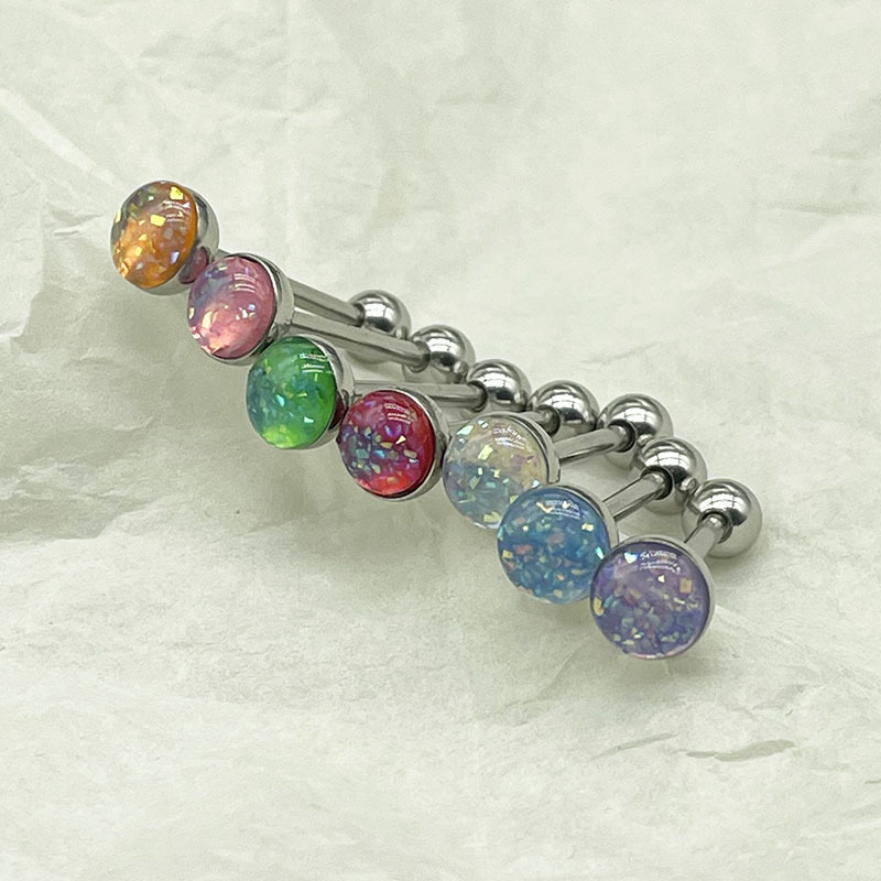 Simple Style Geometric Titanium Steel Plating Tongue Nail 1 Piece