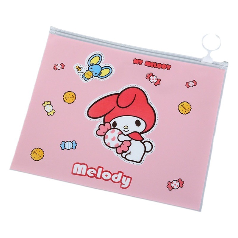 Gran oreja perro auto-Sellado bolsa de almacenamiento multifuncional anillo de tiro de dibujos animados papelería regalo esmerilado bolsa de archivo cremallera esmerilado caja de lápiz