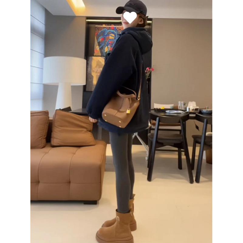 유럽 누빔안감 양모 후드 코트 여성의 2024 가을 겨울 패션 올 매치 루즈 코튼 따뜻한 코튼 패딩 재킷