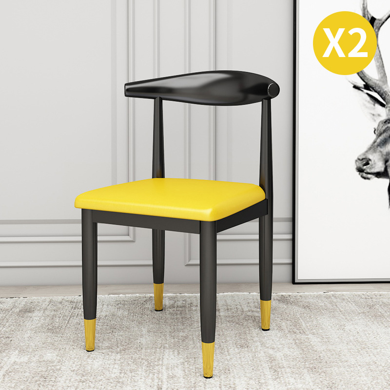 Mesa de comedor silla de lujo ligera silla de cuerno casera respaldo escritorio para aprender maquillaje simple silla de negociación especial de restaurante moderno
