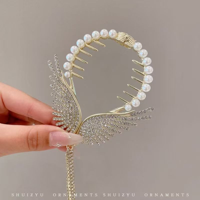 古風鈴蘭流蘇ヘアピン団子の髪飾り女性の高級感バラの髪のフックの気質の半分の髪のクリップ