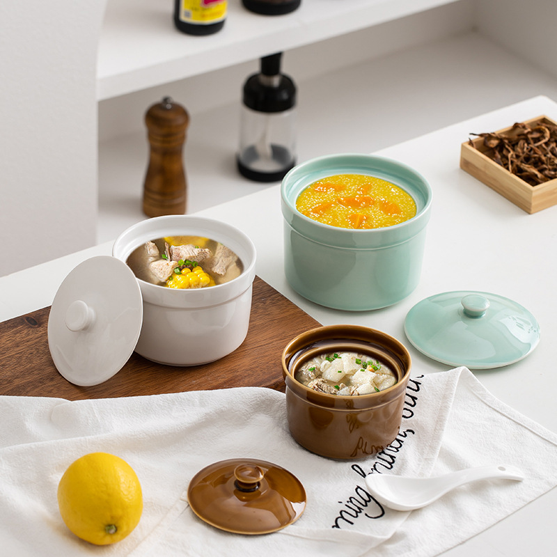 陶瓷炖盅隔水炖燕窝专用蒸盅带盖一人份煲汤炖罐碗瓦罐小汤盅砂锅