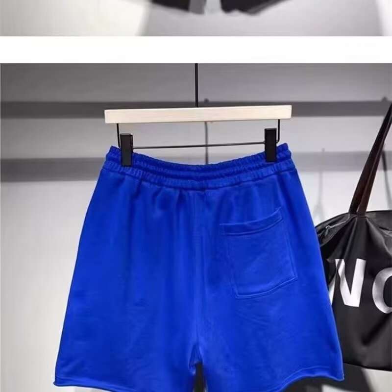Men's Oversized Casual Shorts With Drawstring And Graphic Print_voghion.com