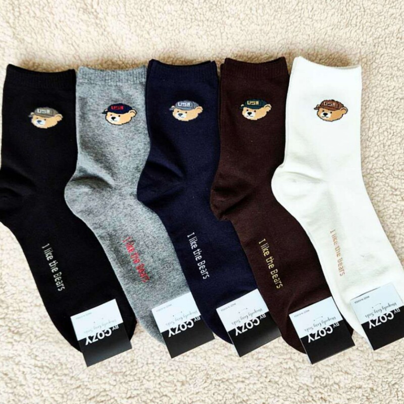 CMC274 Korean socks Dongdaemun autumn and winter new style gentleman bear sports men's mid-calf socks CMC274 Korean socks Dongdaemun autumn and winter new style gentleman bear sports men's mid-calf socks