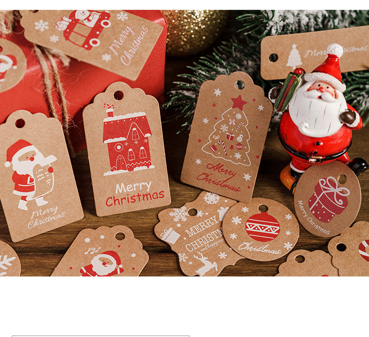 Christmas Fashion Christmas Tree Santa Claus Snowman Kraft Paper Party Hanging Ornaments 1 Set display picture 1