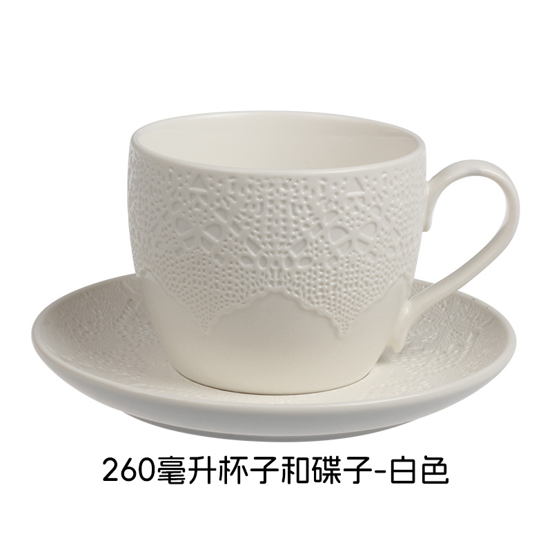 Relieve suave y fácil de limpiar estilo nórdico minimalista elegante romántico encaje cubiertos de cerámica set