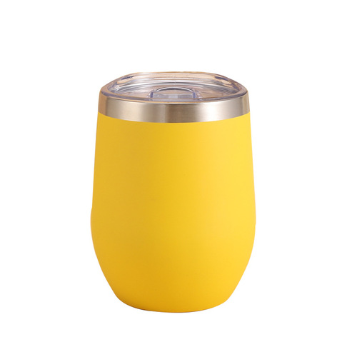 Amazon 12oz Eggshell Cup 304 Stainless Steel Insulated Egg Cup Double Layer Vacuum American Stomach Water Cup Wholesale