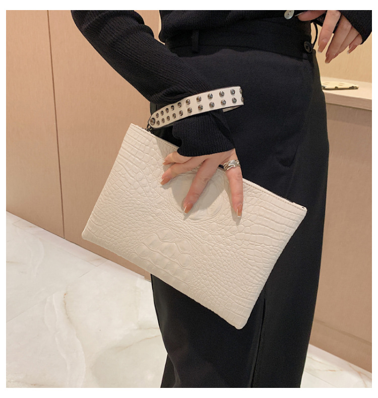 315g Weight Nylon Lining Material Zipper Closure Type Single Shoulder Strap Strap Type Clutch Bag Bags Type Business Occasion Pu Leather Material Solid Color Pattern All Seasons Season Women's Gender Business Style Medium Size Women's Medium Pu Leather Solid Color Business Zipper Clutch Bag 10