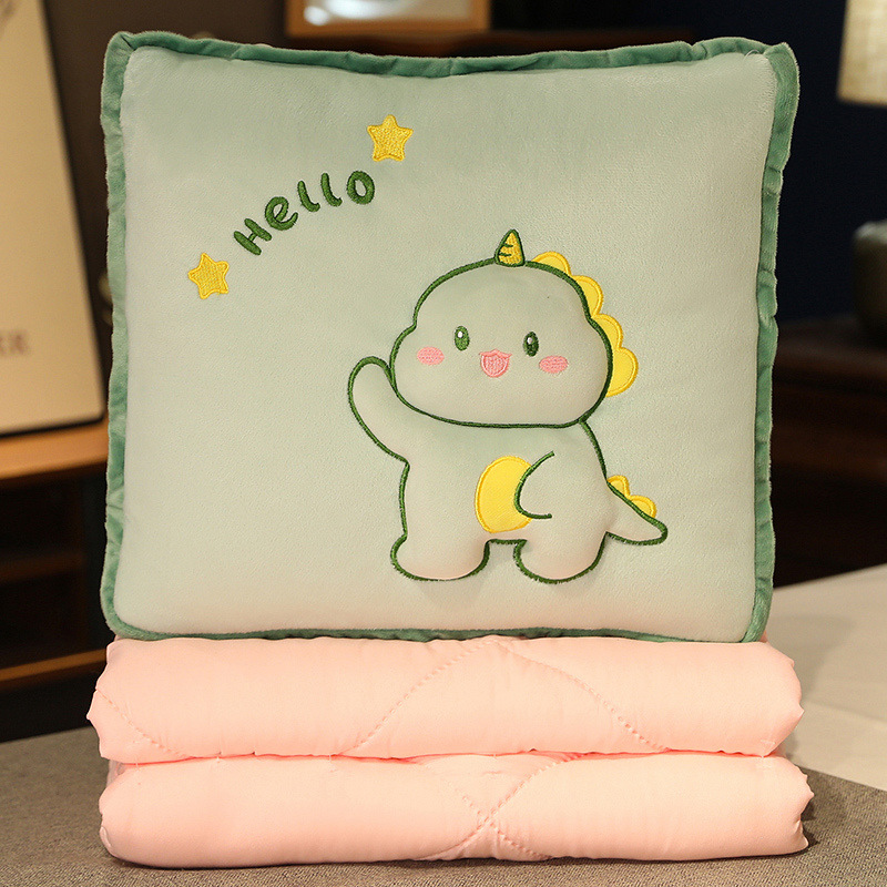 Panda almohada edredón de doble uso engrosada manta siesta Oficina conejo blanco almohada aire acondicionado plegable almohada de coche