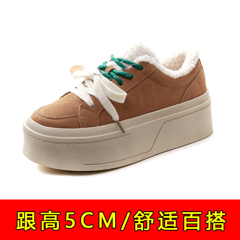欧洲站复古真皮面包鞋女2025秋冬新款超火轻便厚底运动休闲小白鞋|undefined
